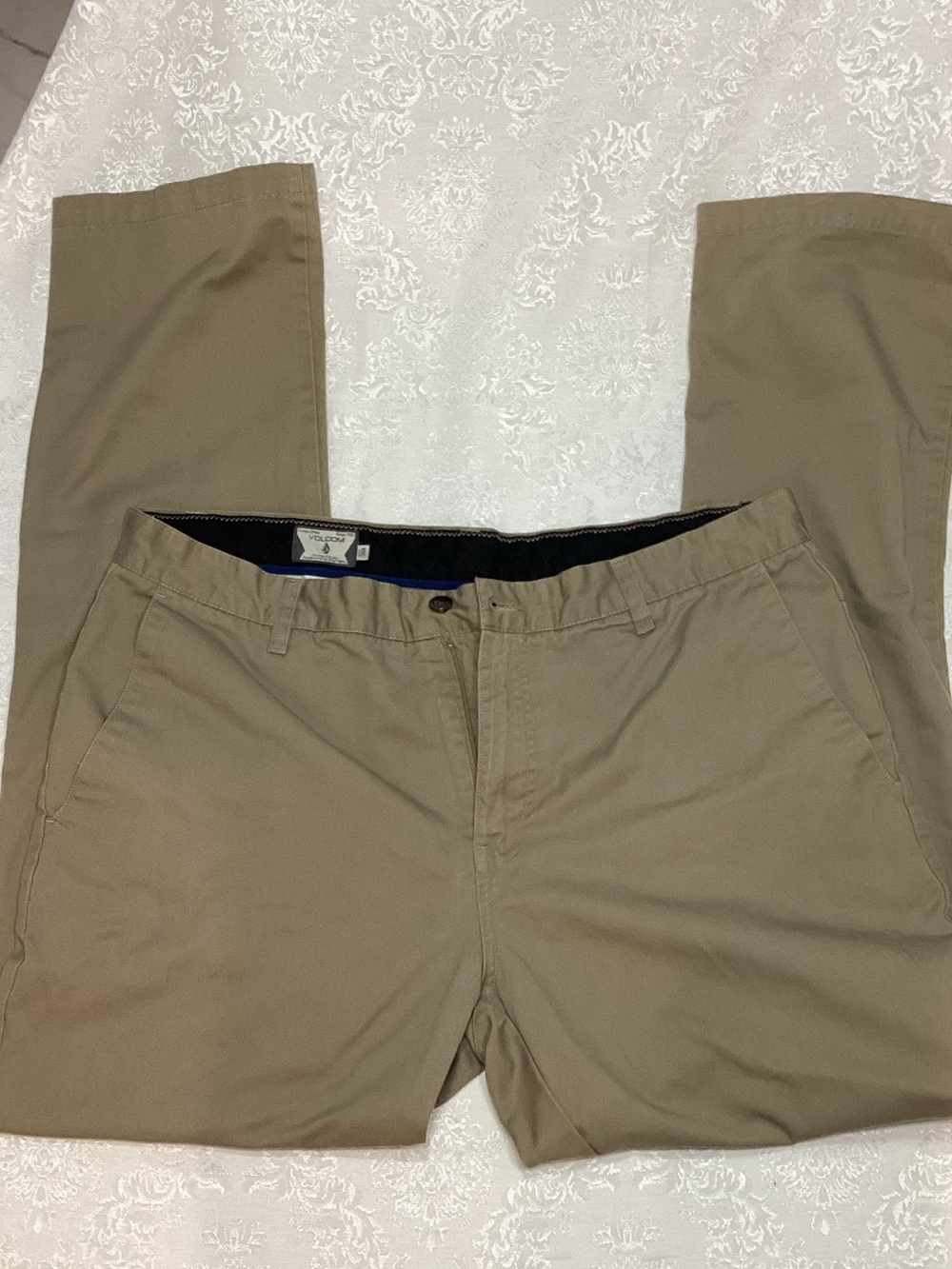 Volcom Men's Khaki Chino Pants - Straight Fit